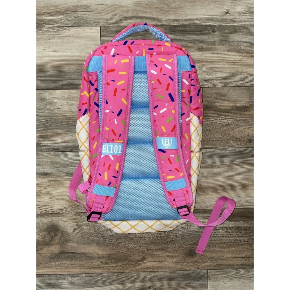Baseball Lifestyle 101 Pink Ice Cream Drip Backpack Strawberry Colorway